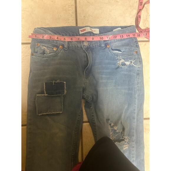Levis 511 jeans boys size 18 29X29 patchwork distressed 5 pocket light wash - Picture 5 of 6
